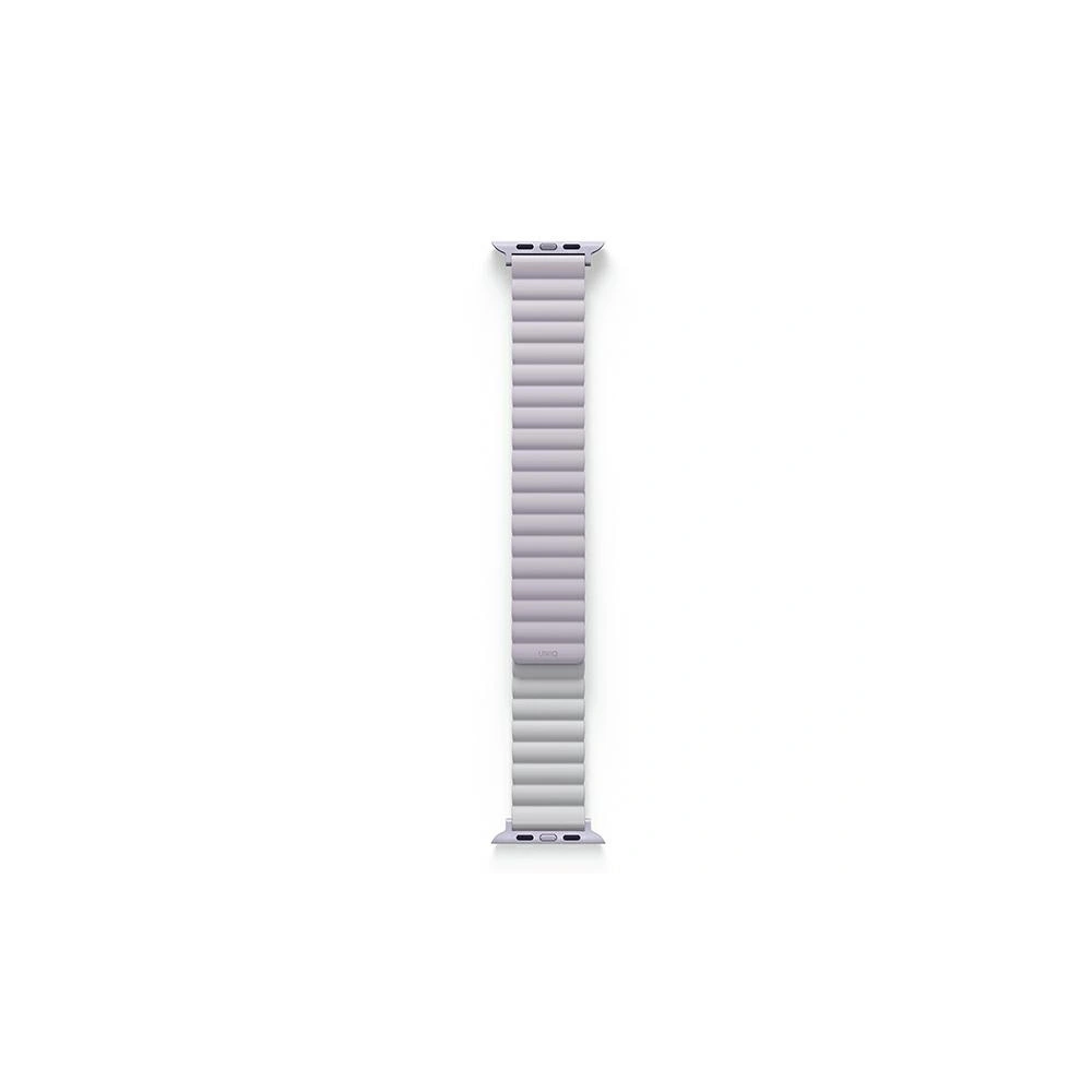 Pasek UNIQ Revix Apple Watch 4/5/6/7/SE/8/9/Ultra 44/45/49mm Reversible Magnetic lilak-biały/lilac-white