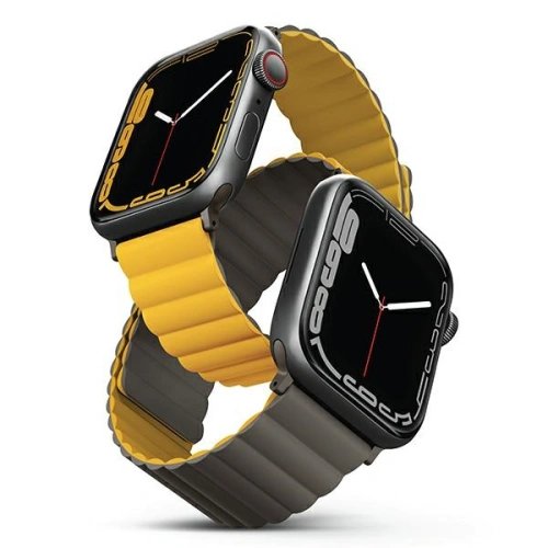 Kup UNIQ Revix Apple Watch 4/5/6/7/SE/8/9/Ultra 44/45/49mm Wende Magnetic senfgelb-khaki/mustard-khaki - UNIQ740 - {ean13} - Sklep Home Screen