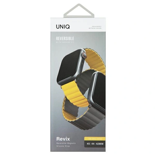 Kup UNIQ Revix Apple Watch 4/5/6/7/SE/8/9/Ultra 44/45/49mm Wende Magnetic senfgelb-khaki/mustard-khaki - UNIQ740 - {ean13} - Sklep Home Screen