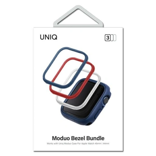 Kup Ramka UNIQ do etui Moduo Apple Watch 4/5/6/7/8/9/SE 44/45mm Kék-Piros-Fehér/Blue-Red-White [3 PACK] - UNIQ742 - {ean13} - Sklep Home Screen