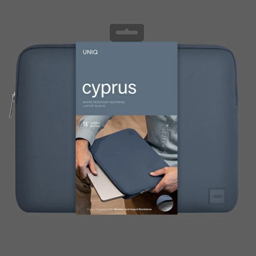Kup Taška UNIQ Cyprus na laptop 14 palců modrá/abyss blue Voděodolný neopren - UNIQ749 - {ean13} - Sklep Home Screen