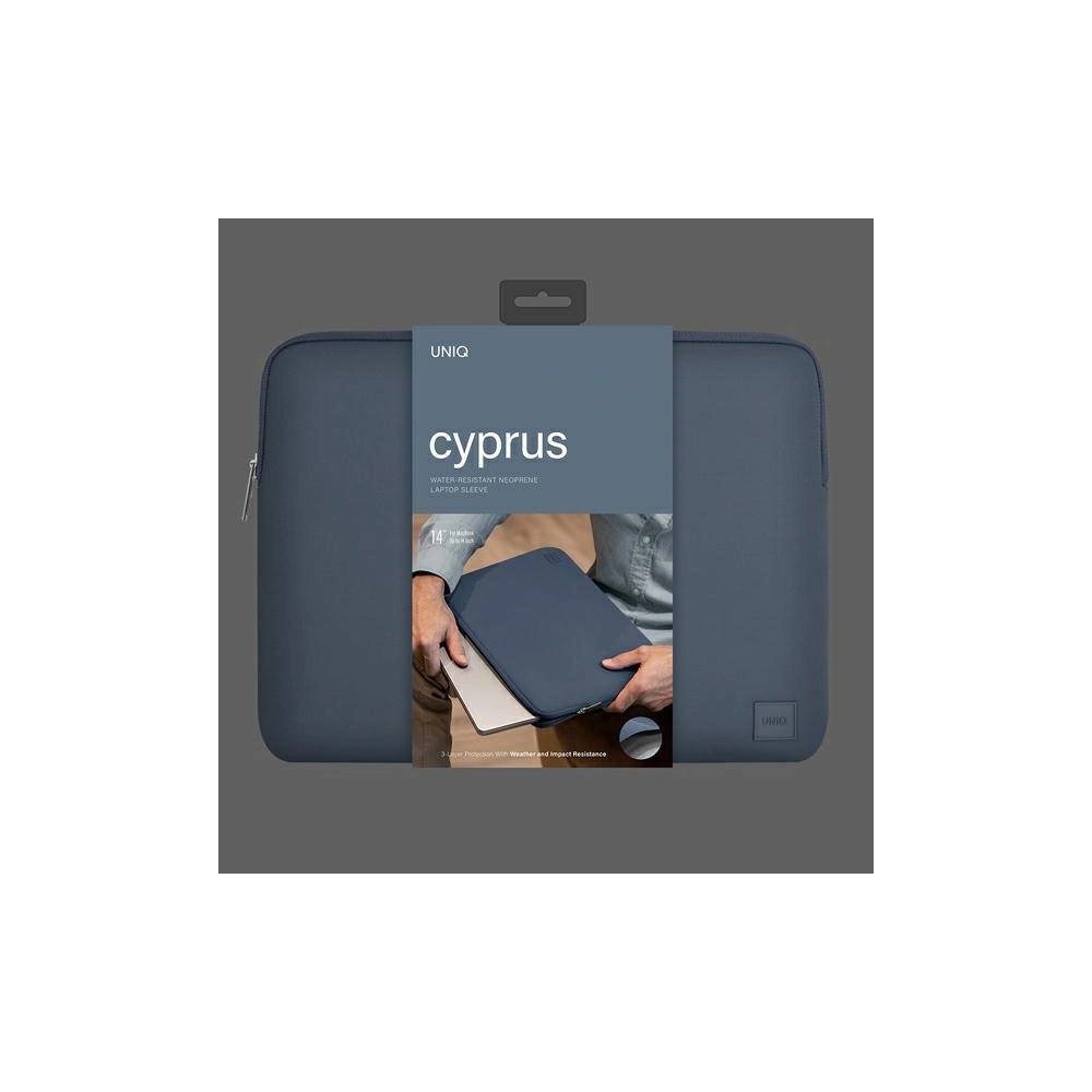 Torba UNIQ Cyprus laptop Sleeve 14 cali niebieski/abyss blue Water-resistant Neoprene