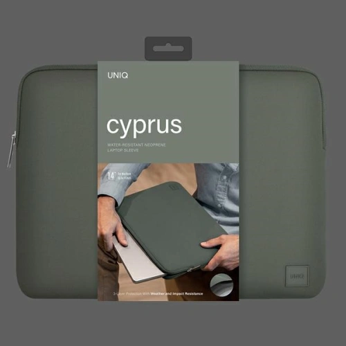 Kup Taška UNIQ Cyprus na laptop 14 palců zelená/pewter green Voděodolný neopren - UNIQ753 - {ean13} - Sklep Home Screen