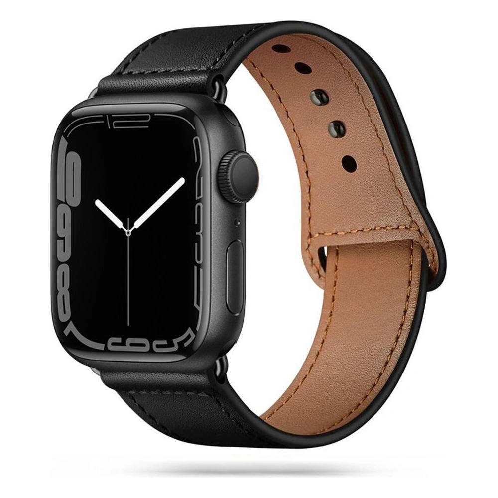 Pasek Tech-Protect Leatherfit Apple Watch 4/5/6/7/8/9/SE/10 40/41/42mm Black