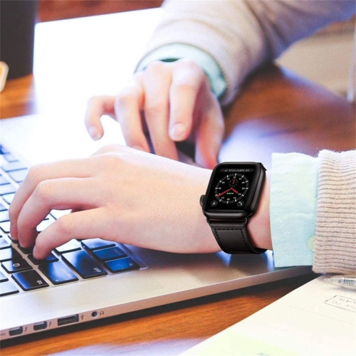 Kup Tech-Protect Leatherfit Apple Watch 4/5/6/7/8/9/SE/10 40/41/42mm Schwarz - THP1439 - {ean13} - Sklep Home Screen