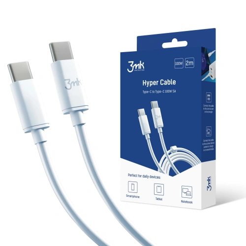 Kup Kabel 3MK Hyper Cable USB-C/USB-C 100W 2m bílý - 3MK4020 - {ean13} - Sklep Home Screen
