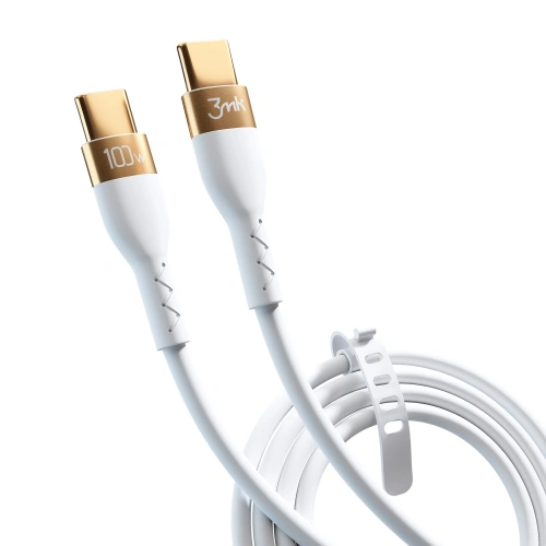 Kup Kabel 3MK HyperSilicone USB-C/USB-C 100W 2m weiß - 3MK4022 - {ean13} - Sklep Home Screen