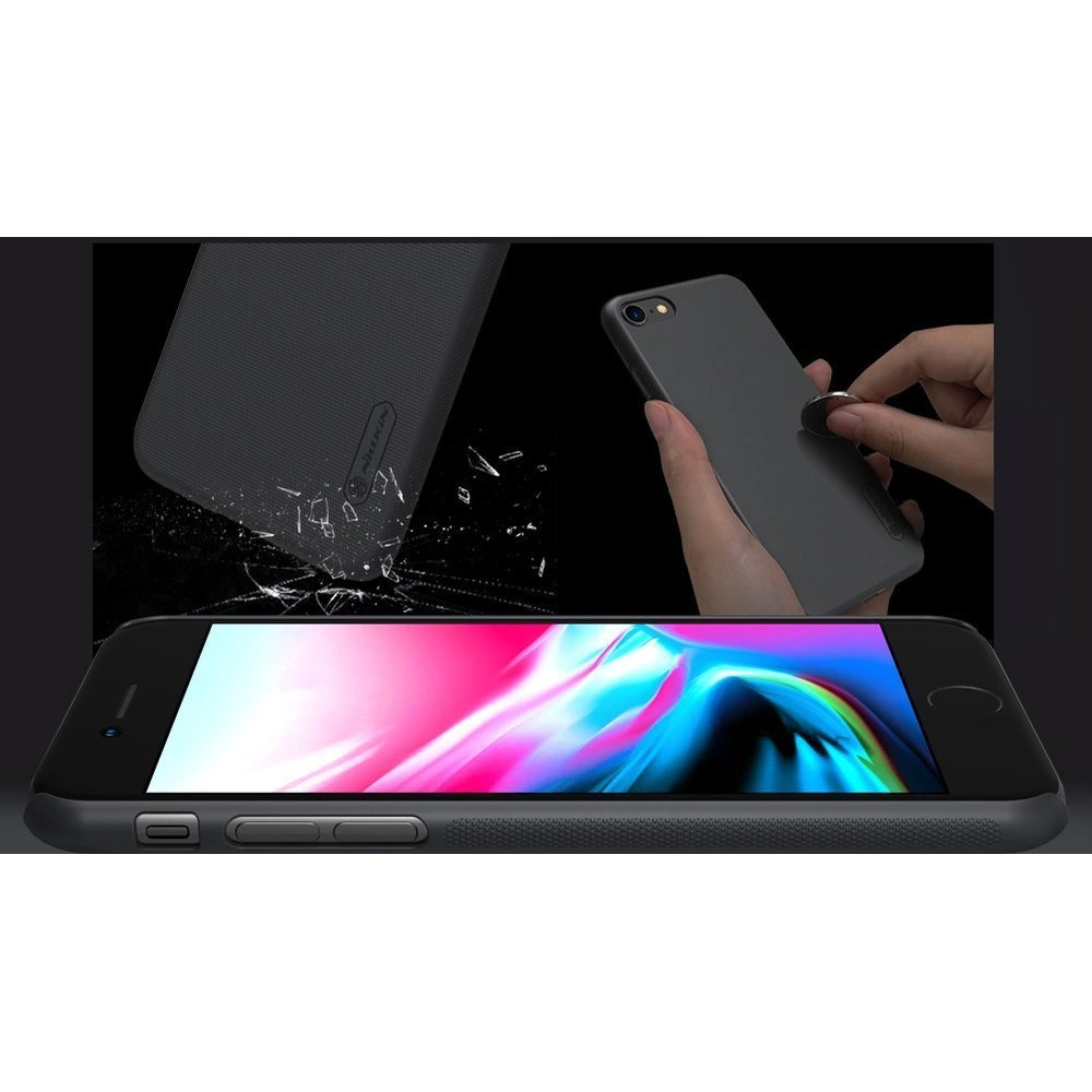 Etui Nillkin Super Frosted Shield Apple iPhone SE 2022/SE 2020/8/7 czarny