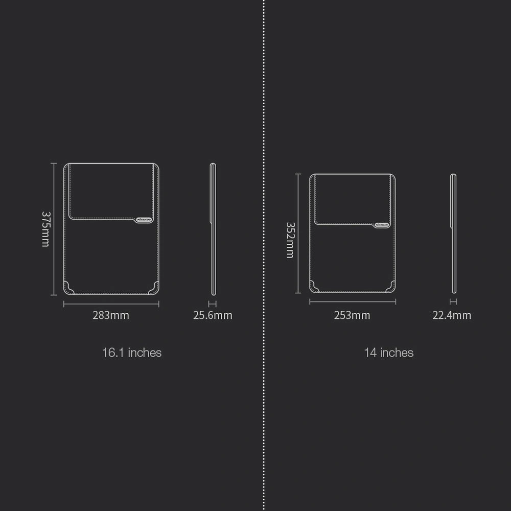 Etui Nillkin Versatile na laptopa do 16,1 cala czarny
