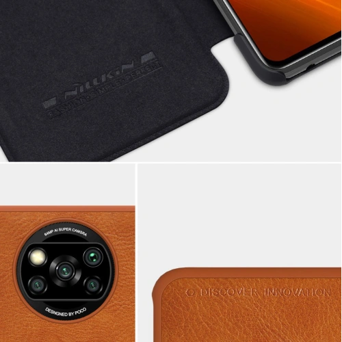 Kup Tok Nillkin Qin Xiaomi Poco X3 NFC/X3 Pro fekete - NLK462 - {ean13} - Sklep Home Screen