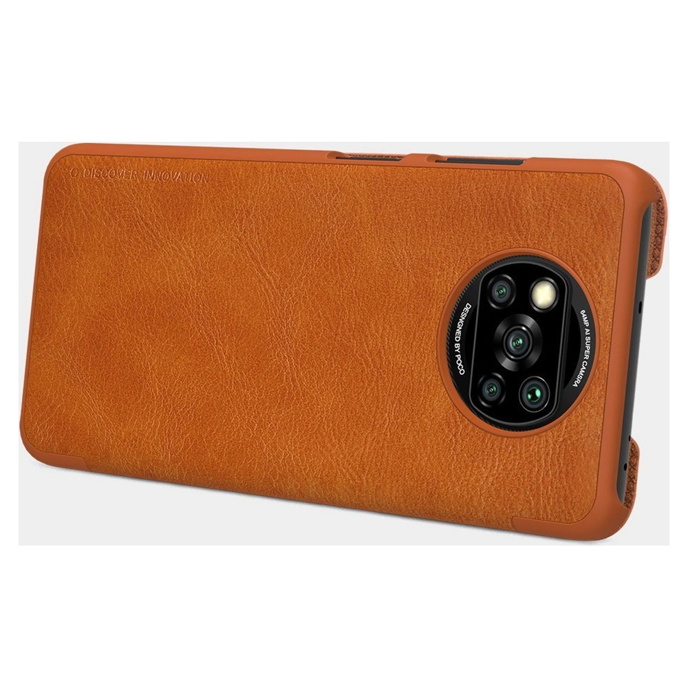 Etui Nillkin Qin Xiaomi Poco X3 NFC/X3 Pro brązowy