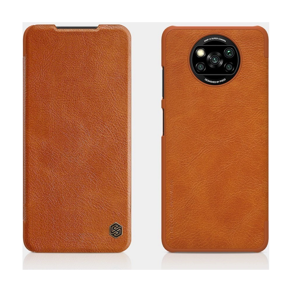 Etui Nillkin Qin Xiaomi Poco X3 NFC/X3 Pro brązowy