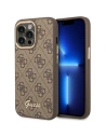 Etui Guess GUHCP14LHG4SHW Apple iPhone 14 Pro hnědý/brown hard case 4G Vintage Gold Logo