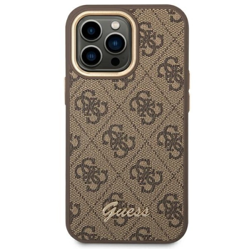 Kup Etui Guess GUHCP14LHG4SHW Apple iPhone 14 Pro barna/brown kemény tok 4G Vintage Gold Logo - GUE2094 - {ean13} - Sklep Home Screen
