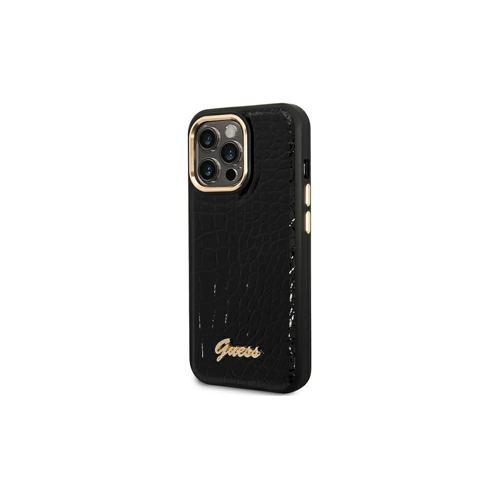 Etui Guess GUHCP14LHGCRHK Apple iPhone 14 Pro czarny/black hardcase Croco Collection