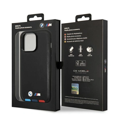 Kup Etui BMW BMHCP14L22PTDK Apple iPhone 14 Pro fekete/balck Bőr bélyeg Trikolor - BMW309 - {ean13} - Sklep Home Screen