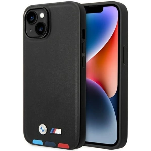 Etui BMW BMHCP14M22PTDK Apple iPhone 14 Plus / 15 Plus czarny/black Leather Stamp Tricolor