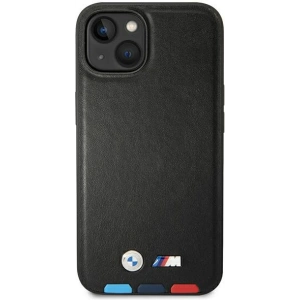 Etui BMW BMHCP14M22PTDK Apple iPhone 14 Plus / 15 Plus czarny/black Leather Stamp Tricolor