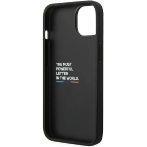 Etui BMW BMHCP14M22PTDK Apple iPhone 14 Plus / 15 Plus czarny/black Leather Stamp Tricolor