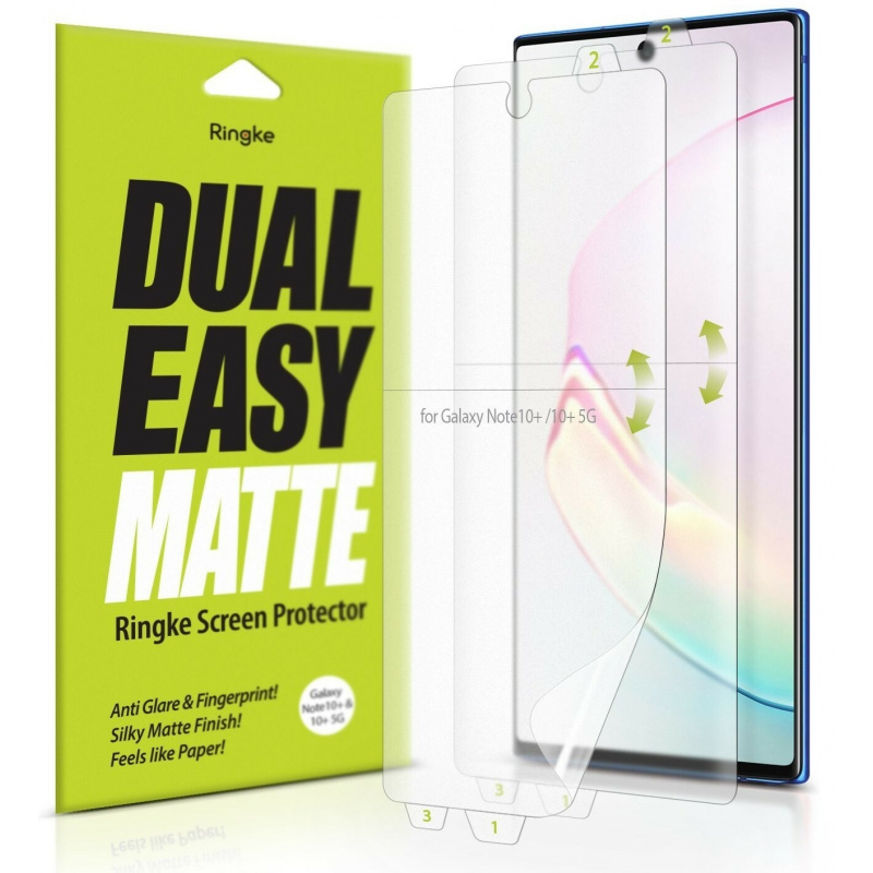 Folia Ringke Dual Easy Matte Full Cover Samsung Galaxy Note 10+ Plus Case Friendly