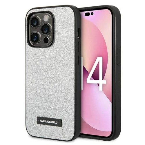 Kup Etui Karl Lagerfeld KLHCP14LG2ELS Apple iPhone 14 Pro hardcase argintiu/silver Glitter Plaque Logo - KLD1111 - {ean13} - Sklep Home Screen