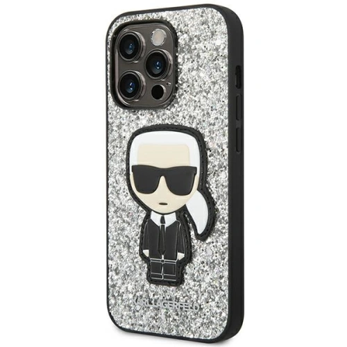 Kup Etui Karl Lagerfeld KLHCP14LGFKPG Apple iPhone 14 Pro hardcase srebrny/silver Glitter Flakes Ikonik - KLD1112 - {ean13} - Sklep Home Screen