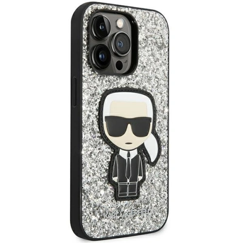 Kup Etui Karl Lagerfeld KLHCP14LGFKPG Apple iPhone 14 Pro hardcase srebrny/silver Glitter Flakes Ikonik - KLD1112 - {ean13} - Sklep Home Screen