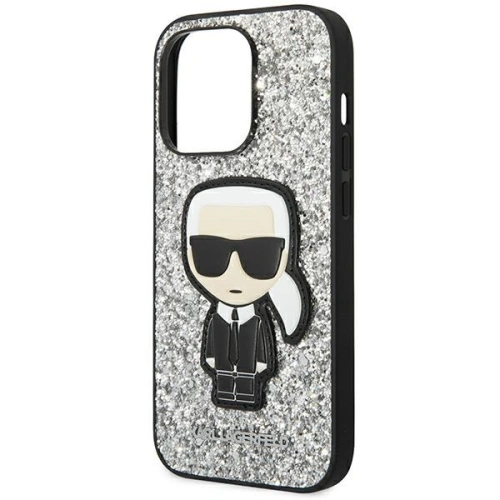 Kup Etui Karl Lagerfeld KLHCP14LGFKPG Apple iPhone 14 Pro hardcase srebrny/silver Glitter Flakes Ikonik - KLD1112 - {ean13} - Sklep Home Screen