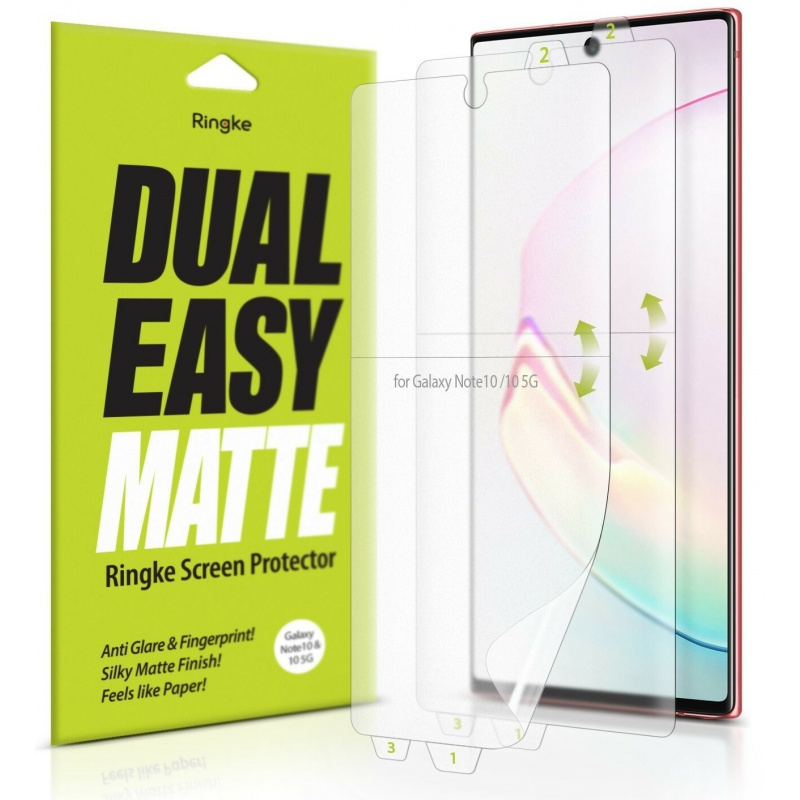 Folia Ringke Dual Easy Matte Full Cover Samsung Galaxy Note 10 Case Friendly