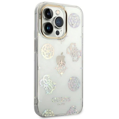 Buy Guess GUHCP14LHTPPTH Apple iPhone 14 Pro transparent hard case Peony Glitter - GUE2097 - {ean13} - Home Screen Store Europe
