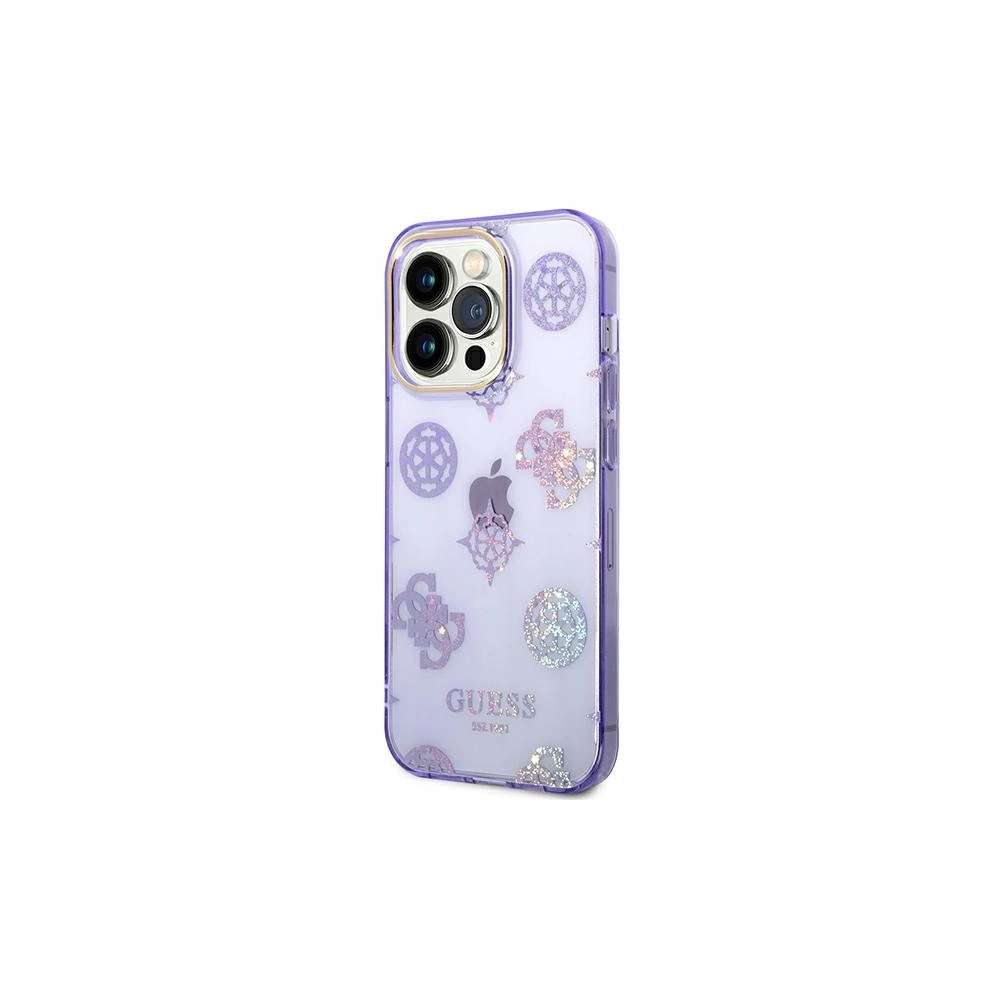 Etui Guess GUHCP14LHTPPTL Apple iPhone 14 Pro liliowy/lilac hard case Peony Glitter