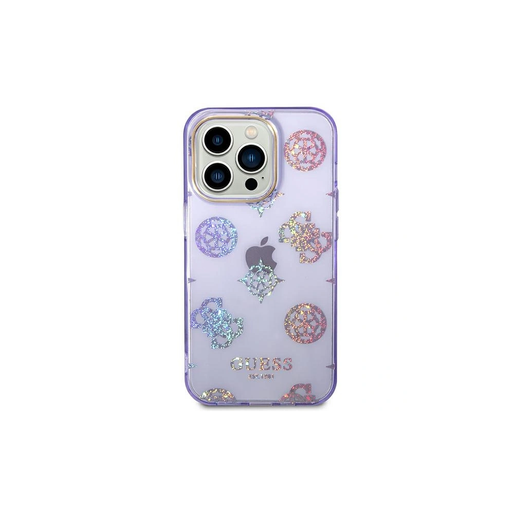 Etui Guess GUHCP14LHTPPTL Apple iPhone 14 Pro liliowy/lilac hard case Peony Glitter