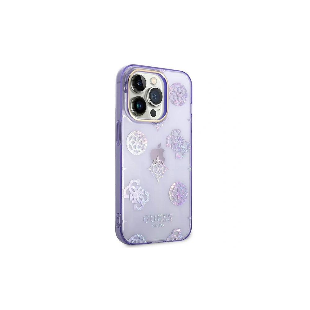 Etui Guess GUHCP14LHTPPTL Apple iPhone 14 Pro liliowy/lilac hard case Peony Glitter