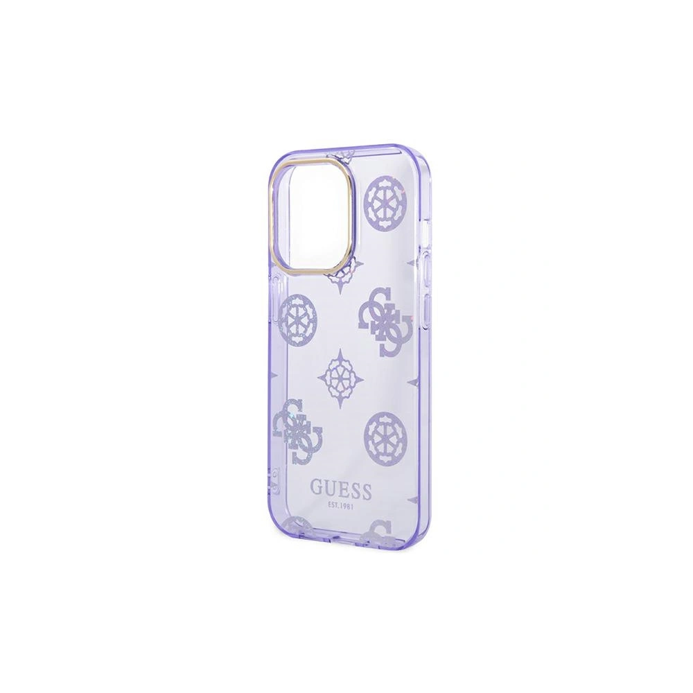 Etui Guess GUHCP14LHTPPTL Apple iPhone 14 Pro liliowy/lilac hard case Peony Glitter