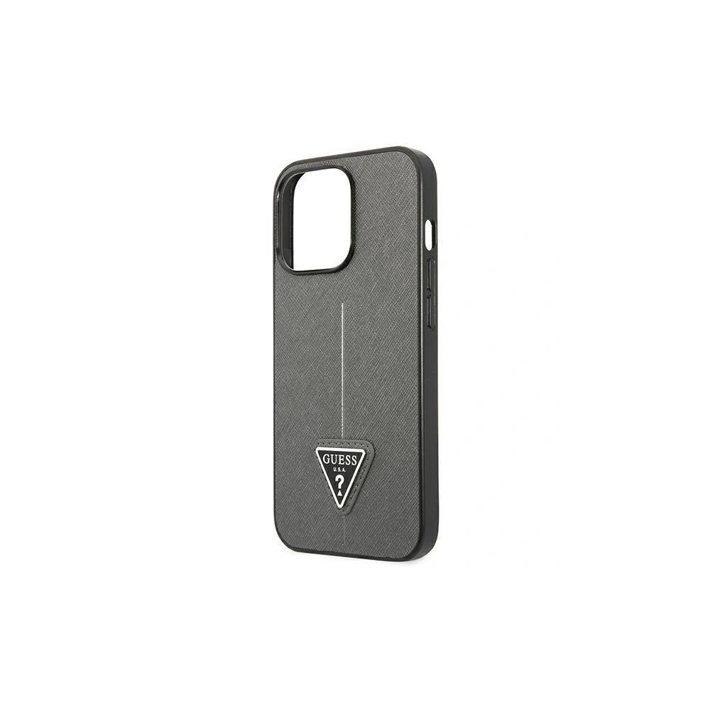 Etui Guess GUHCP14LPSATLG Apple iPhone 14 Pro srebrny/silver hardcase SaffianoTriangle Logo