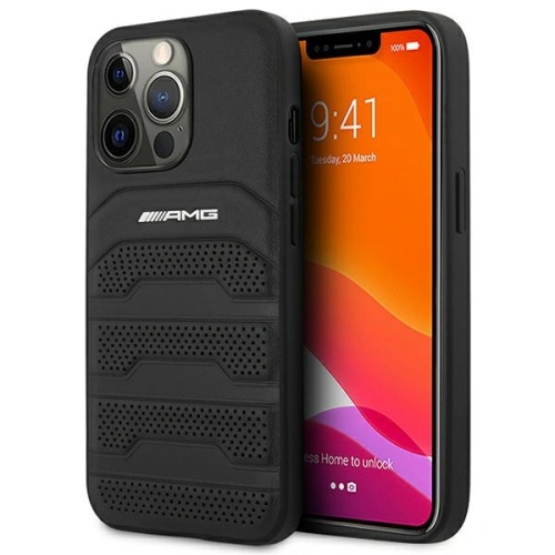Kup Etui Mercedes AMG AMHCP14XGSEBK Apple iPhone 14 Pro Max fekete/hardcase bőr debossed vonalak - MRS59 - {ean13} - Sklep Home Screen