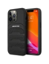 Etui Mercedes AMG AMHCP14XGSEBK Apple iPhone 14 Pro Max negru/black hardcase din piele cu linii debossate