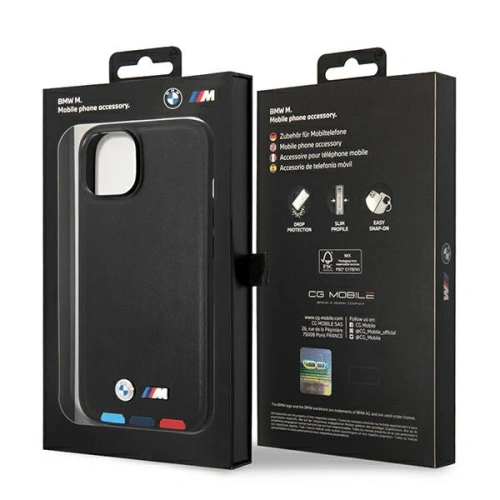 Kup Etui BMW BMHCP14S22PTDK Apple iPhone 14 černý/black Leather Stamp Tricolor - BMW315 - {ean13} - Sklep Home Screen