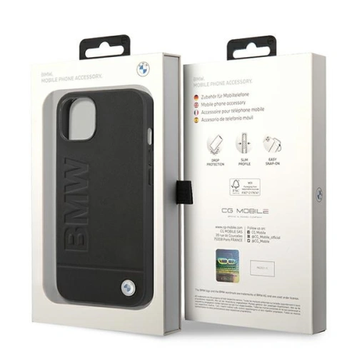 Kup Etui BMW BMHCP14SSLLBK Apple iPhone 14 negru/black Leather Stamp - BMW316 - {ean13} - Sklep Home Screen