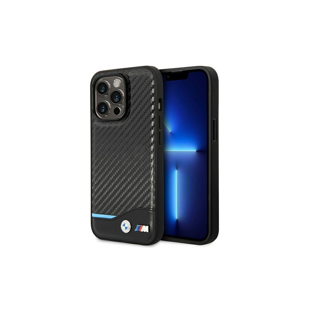 Etui BMW BMHCP14X22NBCK Apple iPhone 14 Pro Max czarny/black Leather Carbon