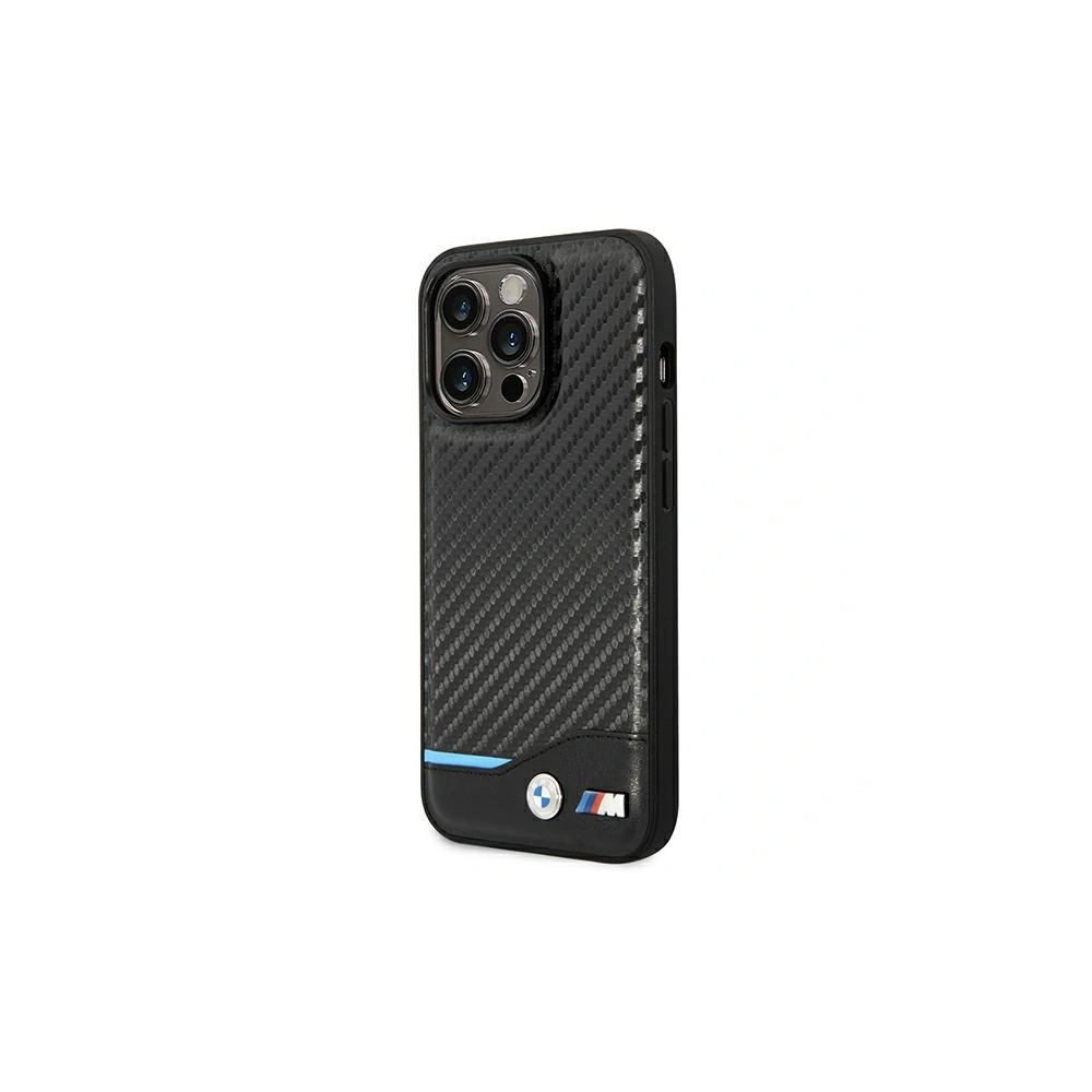 Etui BMW BMHCP14X22NBCK Apple iPhone 14 Pro Max czarny/black Leather Carbon