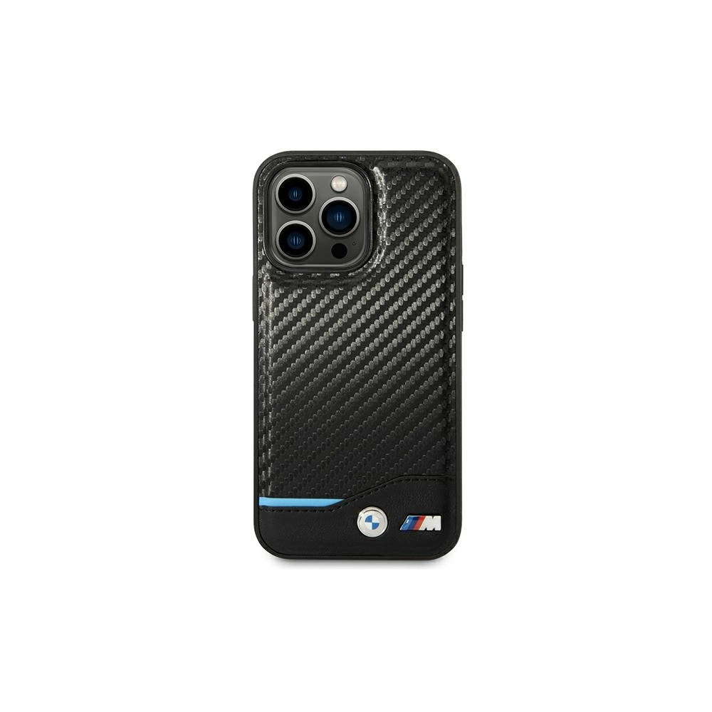 Etui BMW BMHCP14X22NBCK Apple iPhone 14 Pro Max czarny/black Leather Carbon