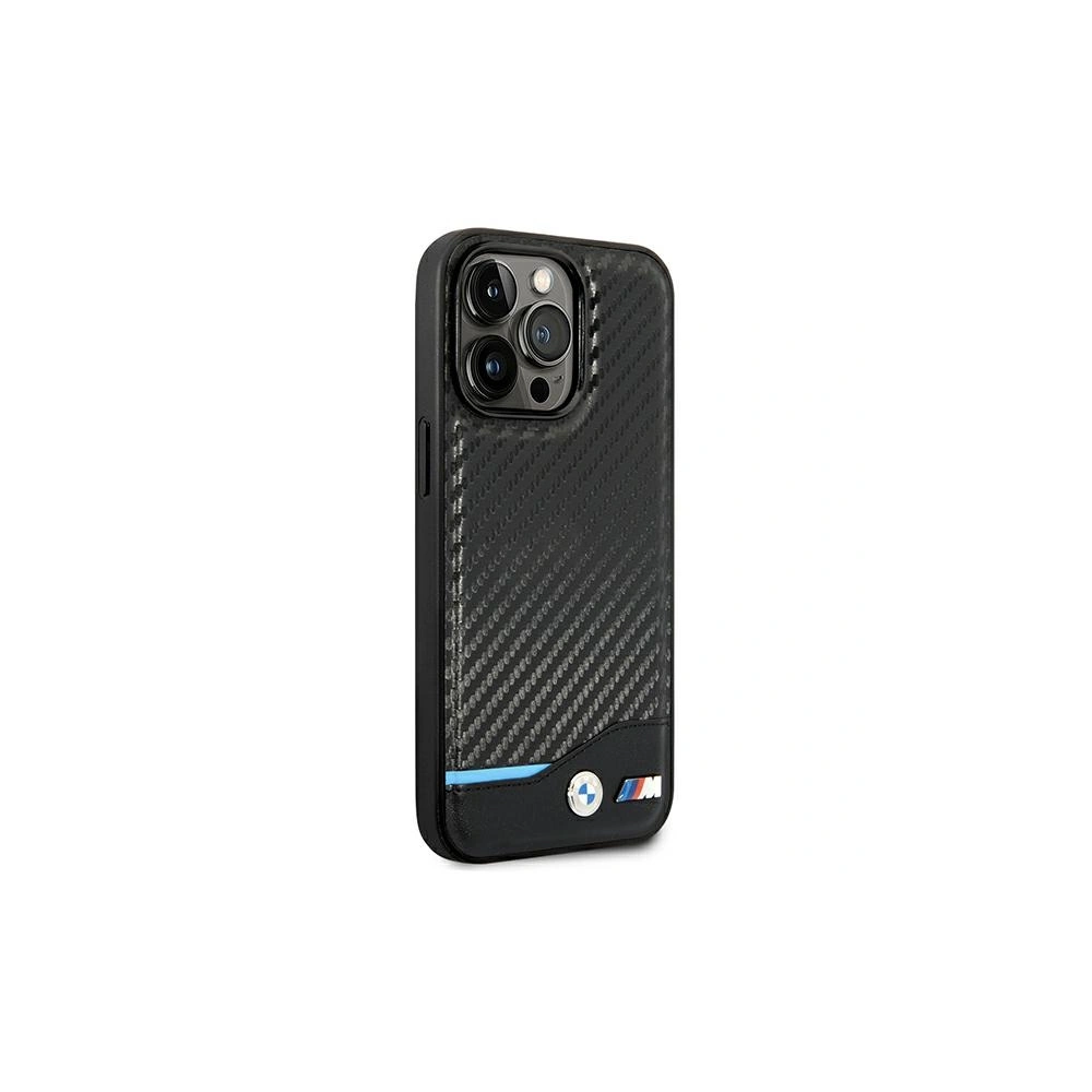 Etui BMW BMHCP14X22NBCK Apple iPhone 14 Pro Max czarny/black Leather Carbon