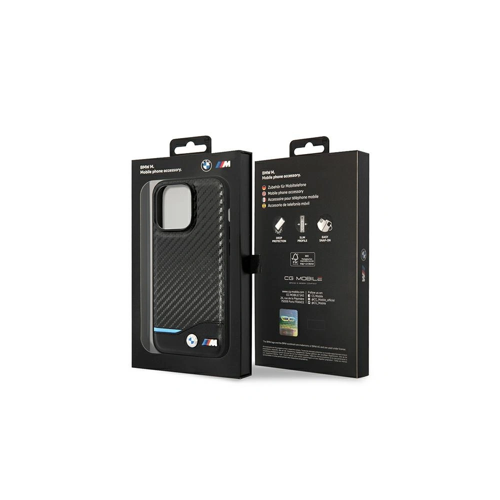 Etui BMW BMHCP14X22NBCK Apple iPhone 14 Pro Max czarny/black Leather Carbon