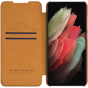 Kup Etui Nillkin Qin Samsung Galaxy S21 FE brązowy - NLK485 - {ean13} - Sklep Home Screen