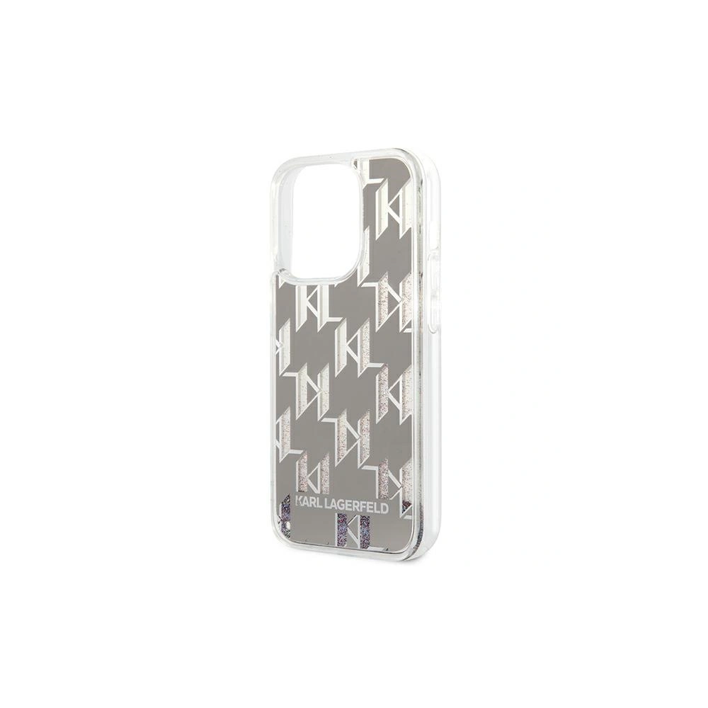 Etui Karl Lagerfeld KLHCP14LLMNMS Apple iPhone 14 Pro hardcase srebrny/silver Liquid Glitter Monogram