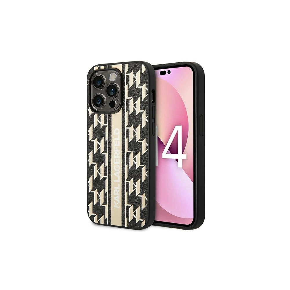 Etui Karl Lagerfeld KLHCP14LPGKLSKW Apple iPhone 14 Pro hardcase brązowy/brown Monogram Stripe
