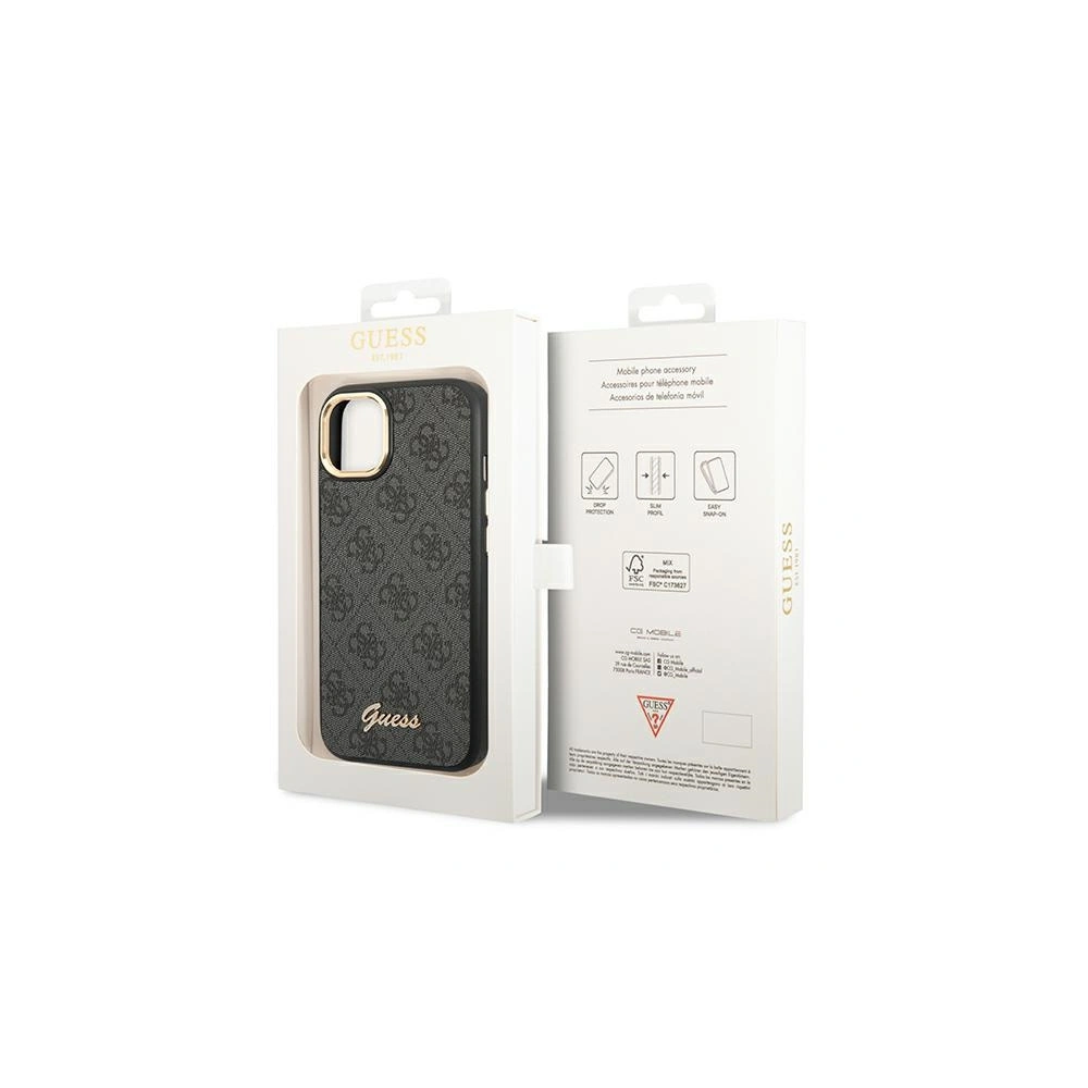 Etui Guess GUHCP14MHG4SHK Apple iPhone 14 Plus / 15 Plus czarny/black hard case 4G Vintage Gold Logo