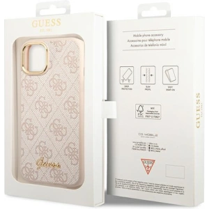 Etui Guess GUHCP14MHG4SHP Apple iPhone 14 Plus / 15 Plus różowy/pink hard case 4G Vintage Gold Logo