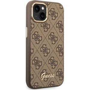 Etui Guess GUHCP14MHG4SHW Apple iPhone 14 Plus / 15 Plus brązowy/brown hard case 4G Vintage Gold Logo